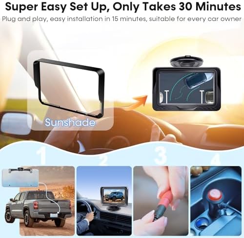 15-Minute Easy to Install Backup Camera: Plug-Play 15FT Clear Night Vision