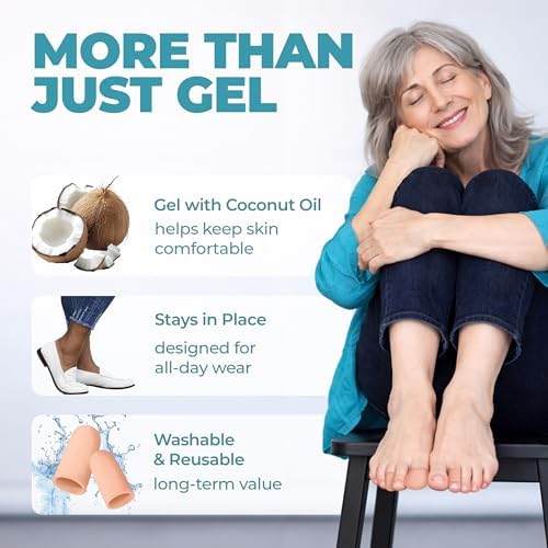 Homergy Gel Toe Caps with Coconut Oil for Missing Toenails & Corns