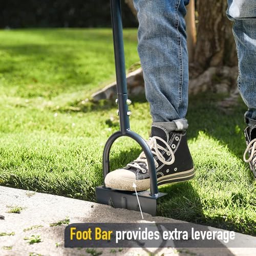 Colwelt Saw-Tooth Edger Lawn Tool, Half Moon Lawn Edger with T-Grip, Sidewalk Grass Long Handled Step Edger, 38-Inch