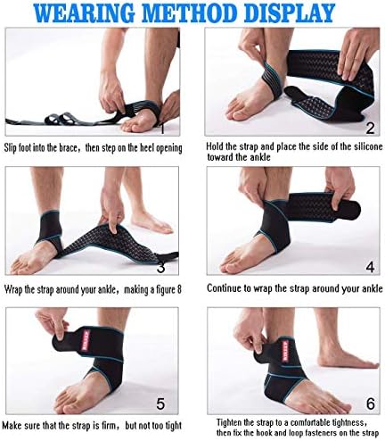 Candy Li Ankle Brace for Sprained Ankle, Ankle Support for Women & Men, Adjustable Compression Wrap Breathable Nylon Super Elastic & Comfortable for Sports– Blue