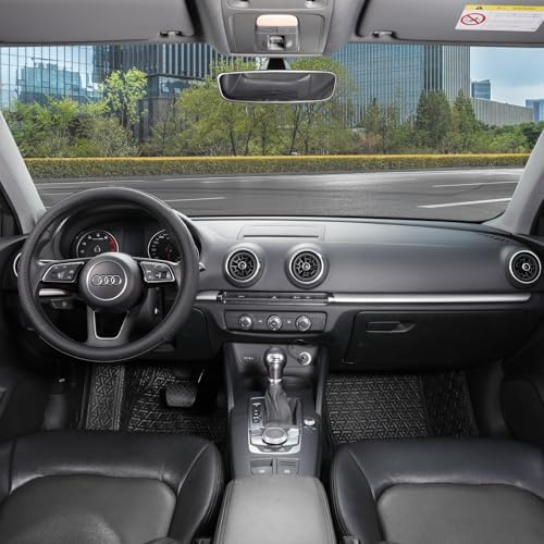 SEG Direct Black Microfiber Leather Auto Car Steering Wheel Cover 15 inch