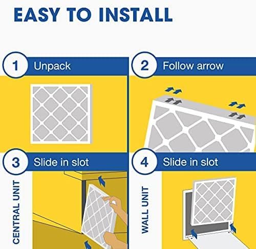 Aerostar Air Filter 12x12x1 MERV 8 AC Filter, HVAC, Furnace Filter, 4 Pack