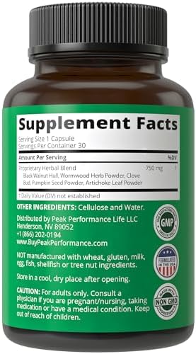 Wormwood Black Walnut Clove Cleanse for Humans Capsules Supplement