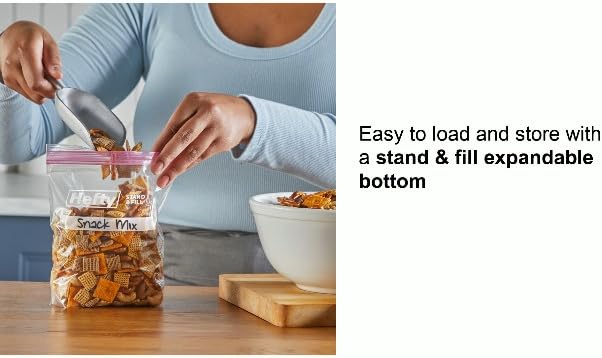 Hefty Press to Close Food Storage Bags, Gallon Size, 20ct