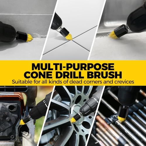 Holikme 8Piece Drill Brush Attachment Set - Power Scrubber Cleaning Kit