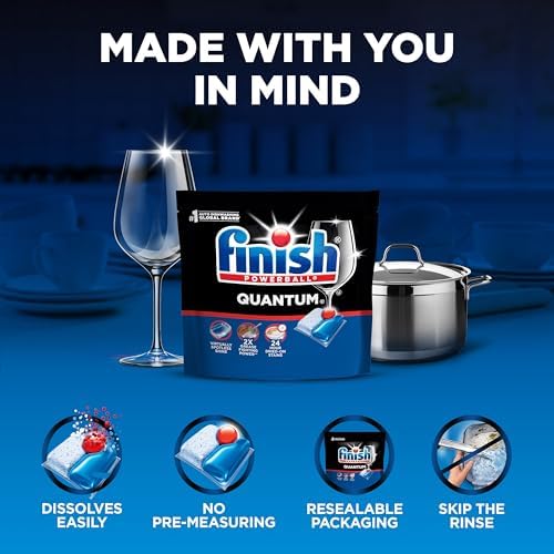 Finish Quantum Dishwasher Pods, Dishwasher Detergent Dish Soap, Fresh Scent, 14 Count