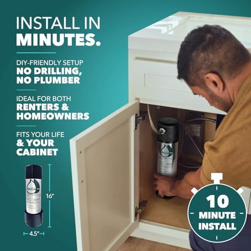 CuZn UC-200 Under Sink Water Filter, NSF/ANSI 42 & 372, 5-Year Filter Life