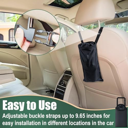 ecocstm 2 PCS Car Trash Bags, Car Accessories Washable Garbage Bag Hanging