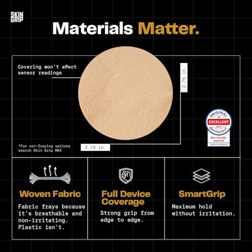 Skin Grip Adhesive Patches Compatible with Dexcom G7 & Stelo CGM Sensors