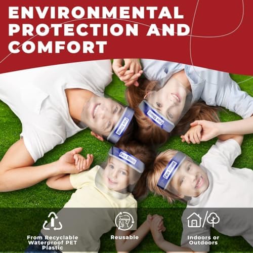 Medical Nation Face Shield | 10 Pack | Clear Plastic Full Face Shields