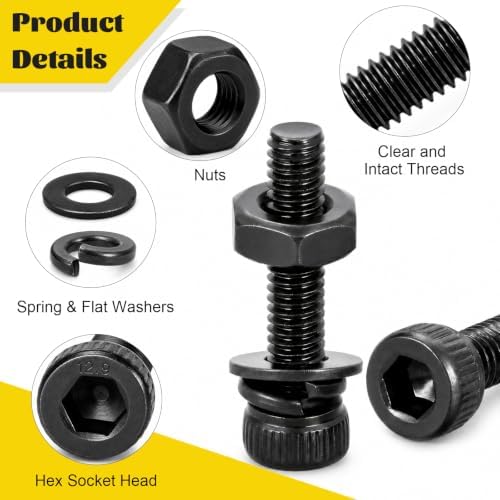 750PCS M3 Hex Socket Screw Assortment Kit,M3x6/8/10/12/16/20/25/30 mm