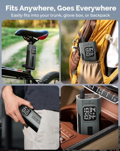 HYVOHEX Mini Bike Tire Pump,150PSI Electric Bicycle Pump with Digital Gauge