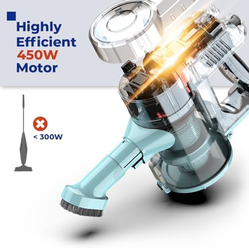 Roomie Tec Corded Stick Vacuum Cleaner for Home, 450W High Suction Power