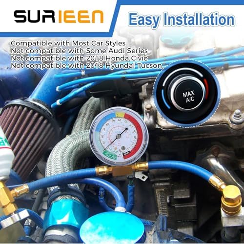 R134A R22 R12 AC Refrigerant Recharge Hose Kit