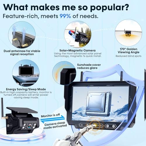 1080P HD Wireless Backup Camera - 1 Minute Magnetic Easy Install No Wiring