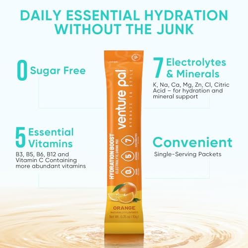 Venture Pal Sugar Free Electrolyte Powder, Liquid Daily IV Hydration Packet