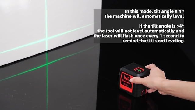 Motovera Self Leveling Laser Level 100ft, Green Cross Line with Tripod, 4 Brightness Modes & Pulse Function, Manual & Self-Leveling Modes, IP54 Waterproof for Picture Hanging, Tile, DIY Construction