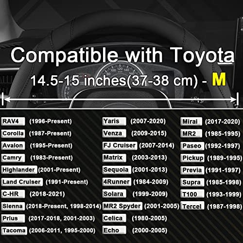 West Llama Customized Auto Car Steering Wheel Cover for Toyota (Black)