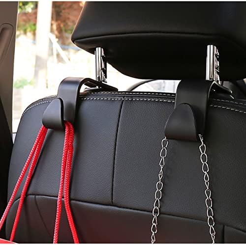 4 Pack Curved Headrest Hooks for Vehicle Seats, Black Style 2