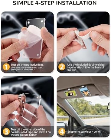 2 Pack Car Picture Holder and Visor Photo Clip, Car Sun Visor Picture Frame