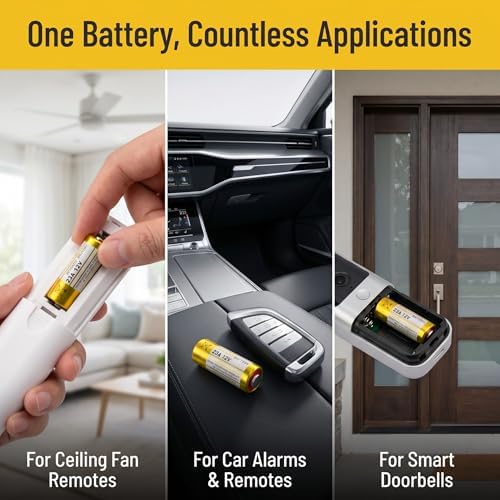 A23 12V Alkaline Battery, 23A 12 Volt, 5 Pack Long Lasting