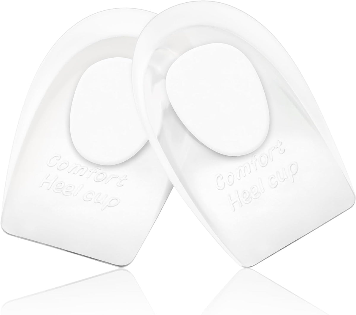 Gel Heel Cups for Heel Pain Relief, Plantar Fasciitis - 2 Pack Inserts