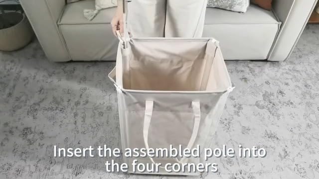 Goodpick 75L Laundry Basket with Wheels & Removable Wash Bag for Dorm