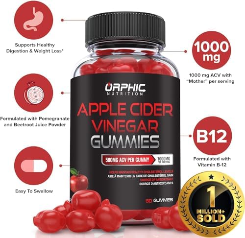 ORPHIC NUTRITION Apple Cider Vinegar Gummies 1000mg ACV (60 pcs)