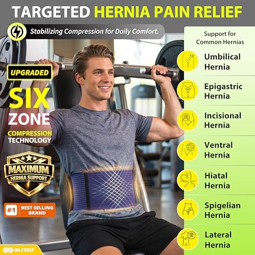 BLITZU Umbilical Hernia Belt for Men Women. Abdominal Binder Support Truss