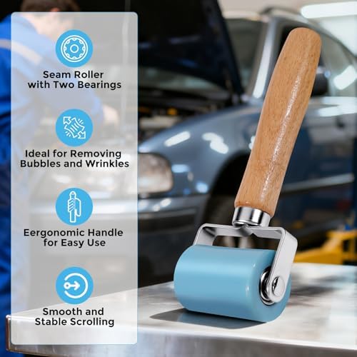 3rd Automotive Car Sound Deadening Roller, Dual Bearing PU Seam Roller Tool