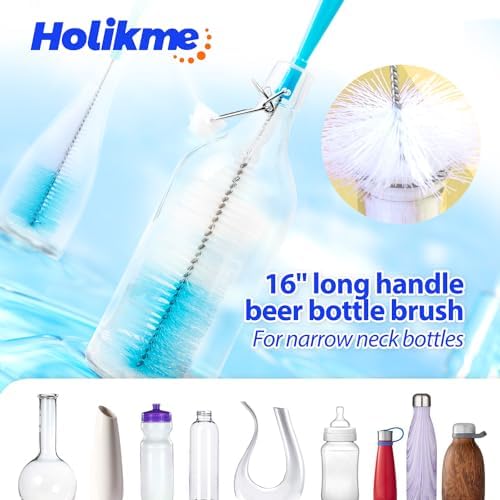 Holikme Bottle Brush Tube Cleaning Lab Set with Long Handle,White