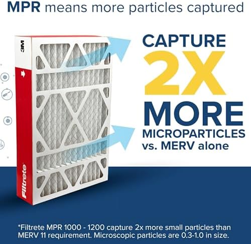 Filtrete 16x25x4 Air Filter, MERV 11, MPR 1000, 2 HVAC Filters