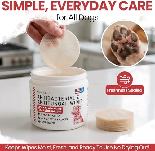 Dog Paw Wipes Antibacterial 50 Count - Antifungal Wipes for Dogs