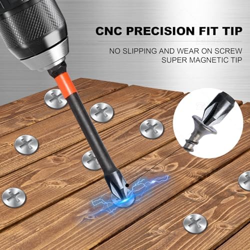 DYRECELVE 10-Piece Phillips Bits #2 Impact, 2-Inch Screwdriver Bits Set