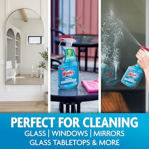 Windex Glass & Window Cleaner Spray Bottle, Original, 23 oz (6-Pack)
