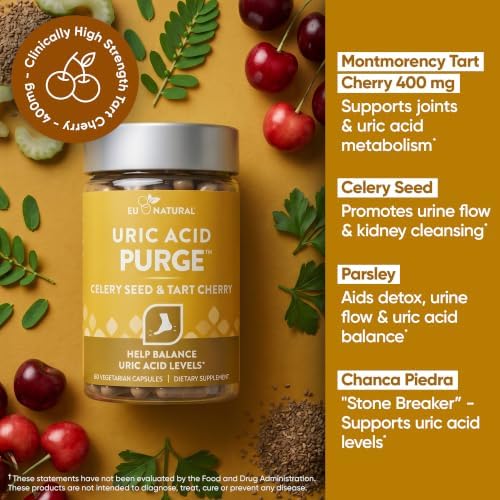 Eu Natural Purge Uric Acid Flush with Tart Cherry & Celery Seed, 120 Caps