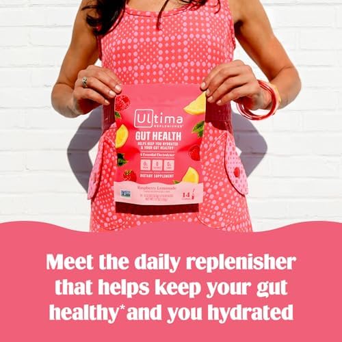 Ultima Replenisher Gut Health Supplement, Raspberry Lemonade, 14 Stickpacks