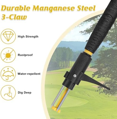 39" Stand Up Weed Puller, Heavy Duty Detachable 3-Claw Weeder Tool