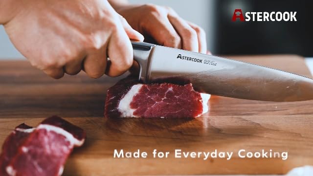 Astercook Knife Set 15 Piece German Steel Kitchen Knife Block Set