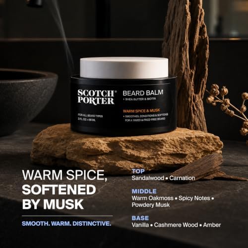 Scotch Porter Conditioning Beard Balm for Men, Warm Spice & Musk