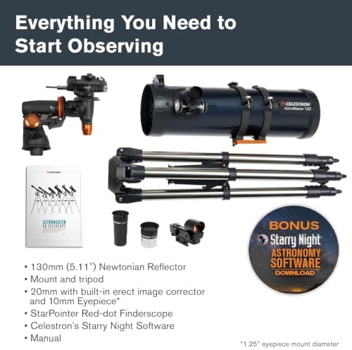 Celestron AstroMaster 130EQ Telescope for Deep-Sky Beginners