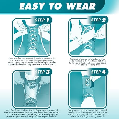 Med Spec ASO Ankle Stabilizer Lace Up Ankle Brace Sprain Support Black, MD