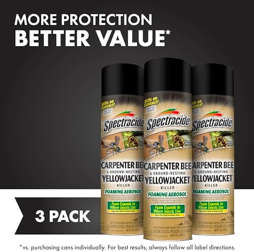 Spectracide Carpenter Bee & Gound-Nesting Yellowjacket Killer 16 Oz, 3 Pack