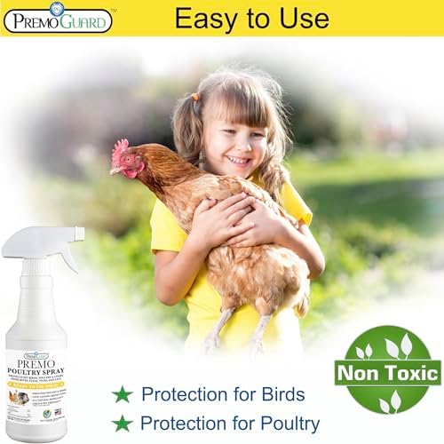 Premo Guard Natural Poultry Spray – Kills Scaly Leg Mites, Fleas, & Lice