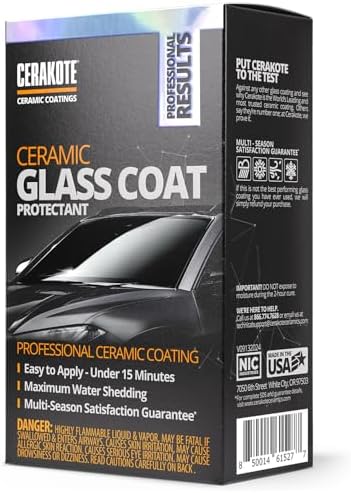 CERAKOTE® Ceramic Glass Coat Protectant, Rain Repellent for Cars, 4 Wipes