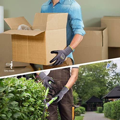 LOCCEF MicroFoam Nitrile Coated Safety Work Gloves