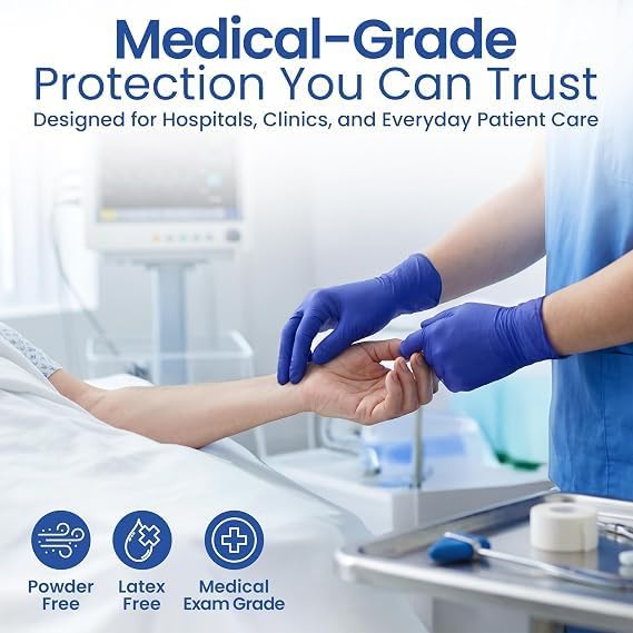 ProCure Disposable Nitrile Gloves - Latex & Powder Free - 200 Ct, Medium