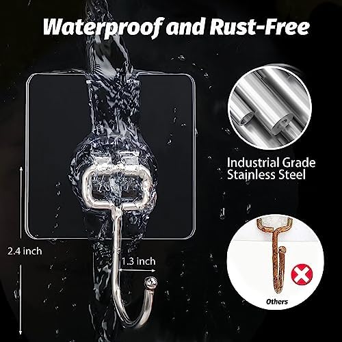 DKHDBD Adhesive Hooks 16 Pack 33lb Heavy Duty Waterproof