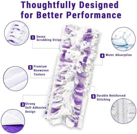 20 Pack Thickened 10-Layer Disposable Power Mop Pads Refills