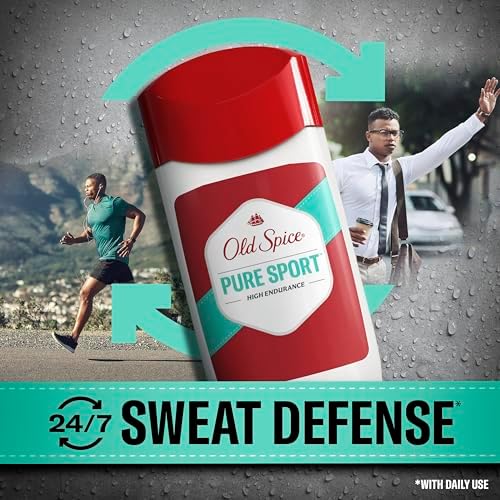 Old Spice Antiperspirant Deodorant For Men, High Endurance, 24/7 Sweat Defense & Odor Protection, 24/7 Freshness & Lasting Scent, Pure Sport Scent, 3.0 oz (Pack of 2)